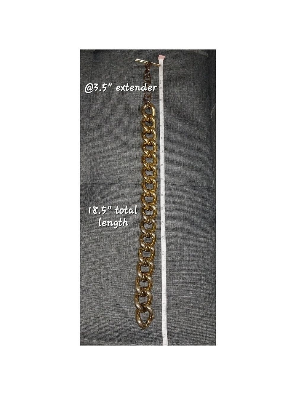 L'OFFICIEL CHUNKY GOLDTONE CHAINLINK CHOKER NECKLACE VINTAGE 1980'S - Picture 6 of 7